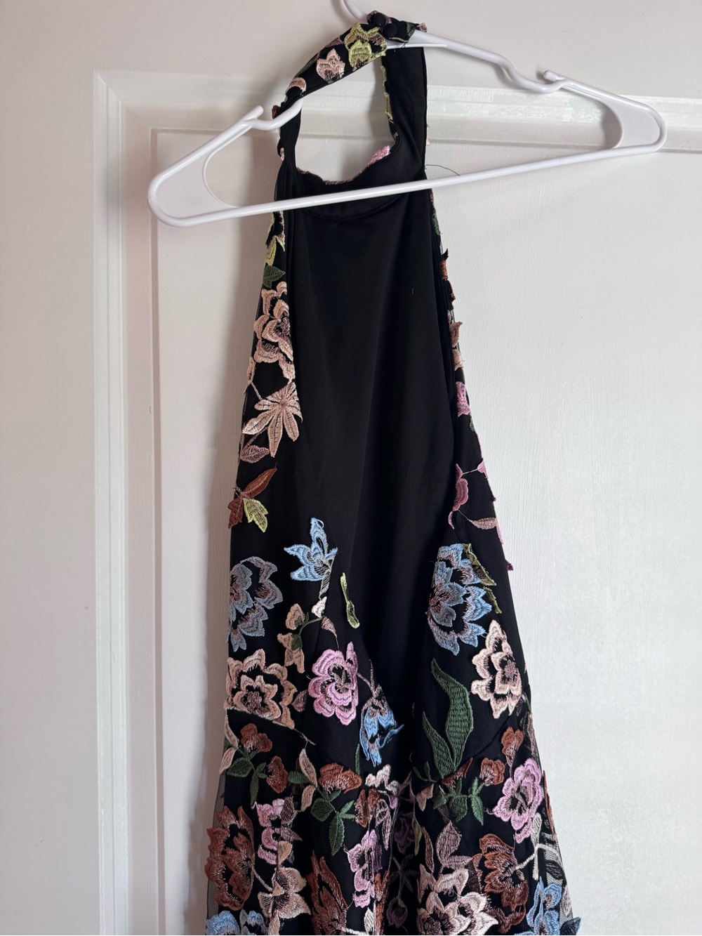 Lulu's Black Halter Maxi Dress with Multicolor Floral Embroidery - Picture 5 of 8